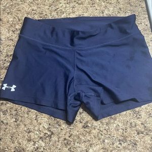 Under armor Women's Tight Spandex Shorts Volleyball 3" Inseam Navy Blue Large